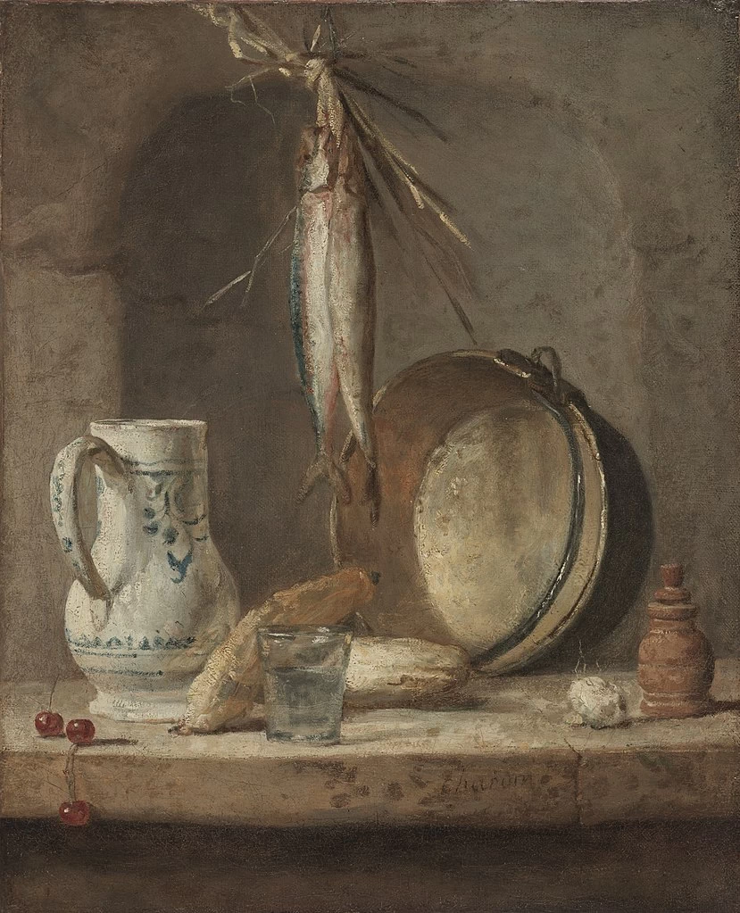 Jean Siméon Chardin - Natura morta con aringhe